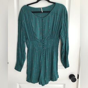 Free People Love Grows Green Romper Size M